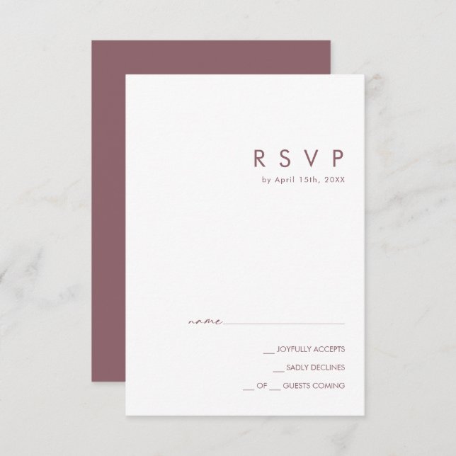 Dusty Boho | Purple RSVP Card (Front/Back)
