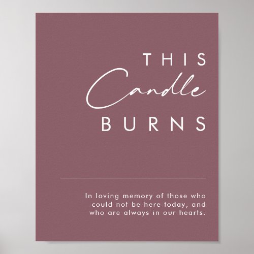 Dusty Boho  Purple This Candle Burns Sign