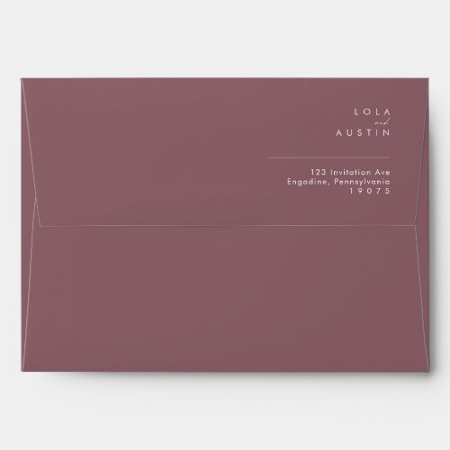 Dusty Boho  Purple Wedding Invitation Envelope