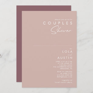 Dusty Boho Rose and Purple Couples Shower Invitation