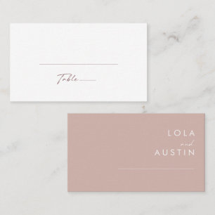 Dusty Boho Rose and Purple Flat Wedding Place Card