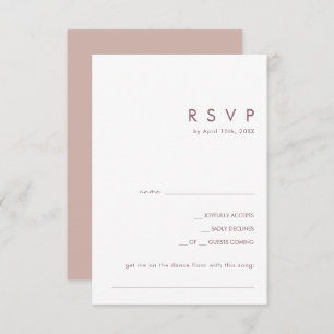 Dusty Boho Rose and Purple Song Request RSVP Card