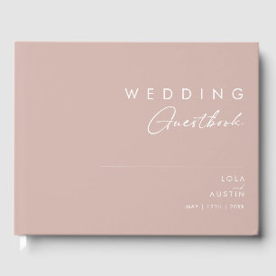 Dusty Boho Rose and Purple Wedding Guest Book