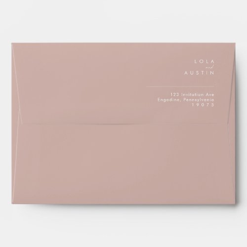 Dusty Boho  Rose and Purple Wedding Invitation Envelope
