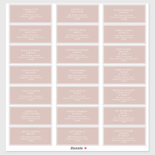 Dusty Boho  Rose Guest Address labels