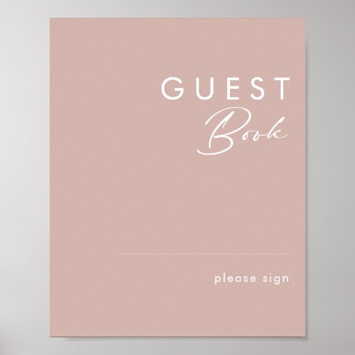 Dusty Boho  Rose Guest Book Sign