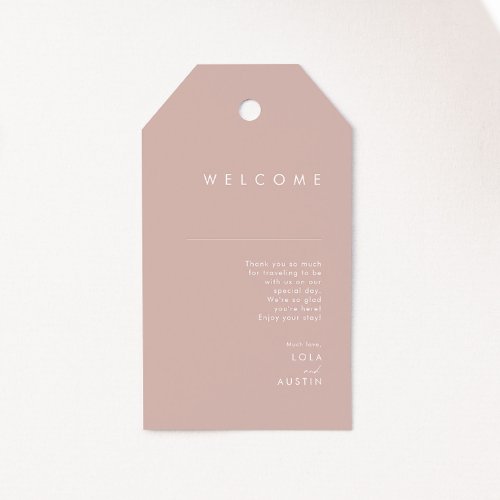 Dusty Boho  Rose Wedding Welcome Gift Tags