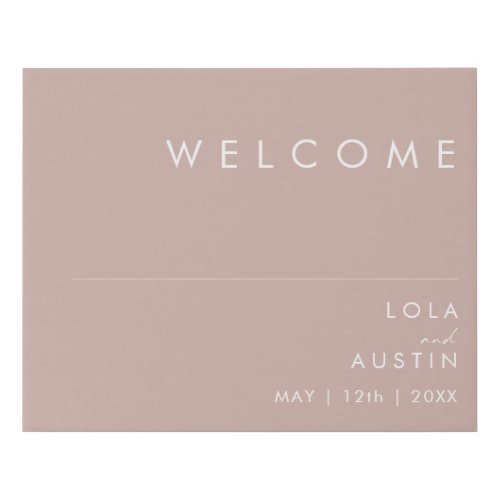Dusty Boho  Rose Welcome Faux Canvas Print