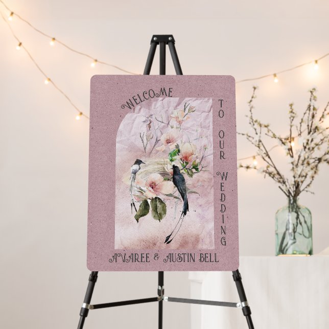 Dusty Burgundy and Magnolia Blossom  Foam Board (In Situ (Stand))