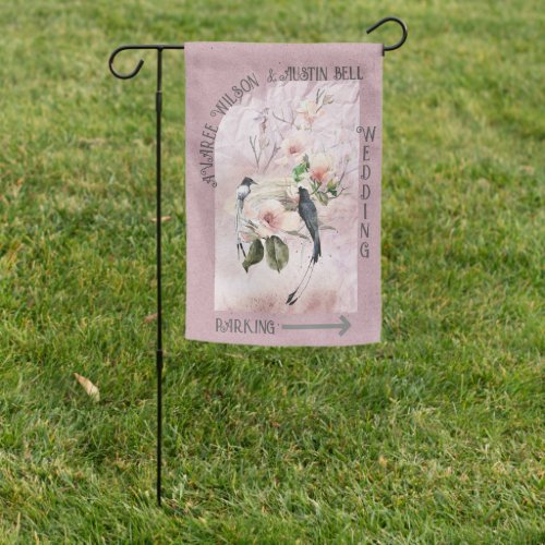 Dusty Burgundy Magnolia Blossom Wedding  Garden Flag