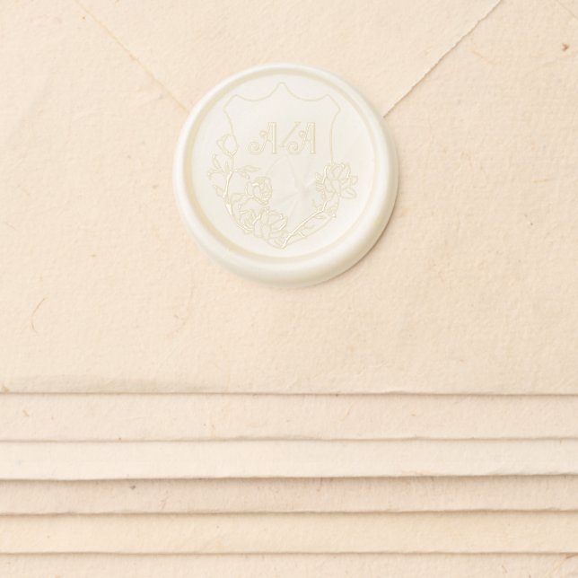 Dusty Burgundy Magnolia Wedding Set  Wax Seal Sticker (Front)