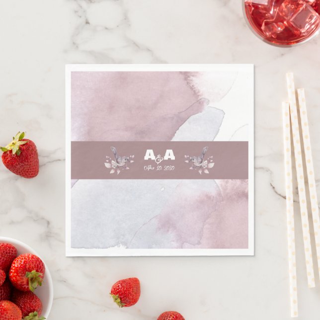 Dusty Burgundy Watercolor  Napkins (Insitu)