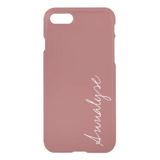 Dusty Cedar Warm Rose Pink Solid Color Custom iPhone SE/8/7 Case