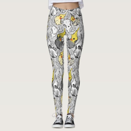 Dusty Cockatiels Leggings