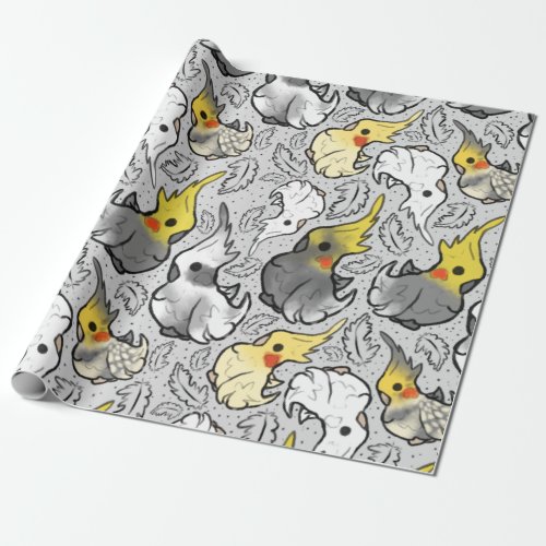 Dusty Cockatiels Wrapping Paper