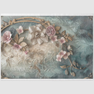 Dusty Colors, Shabby Chic Baroque Floral Tissue Paper