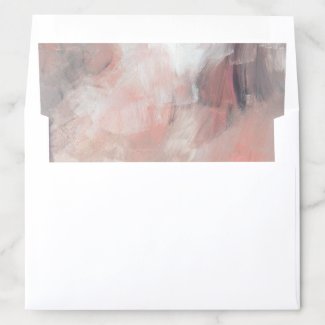 Dusty Coral and Gray Modern Abstract Brushstrokes Envelope Liner