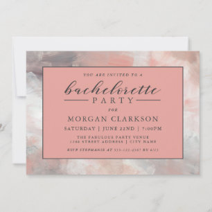 Dusty Coral Modern Abstract Bachelorette Party Invitation