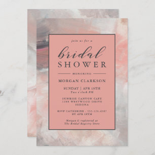 Dusty Coral Modern Abstract Bridal Shower Invitation