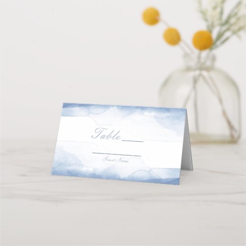 Dusty Cornflower Watercolor Table Number Seating Place Card