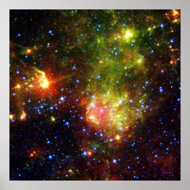 Dusty death of massive star NASA Poster (Front)