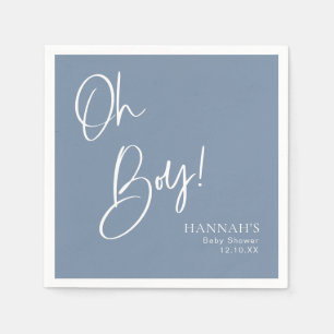 Dusty/ Denim Blue Oh Boy Baby Shower Napkins