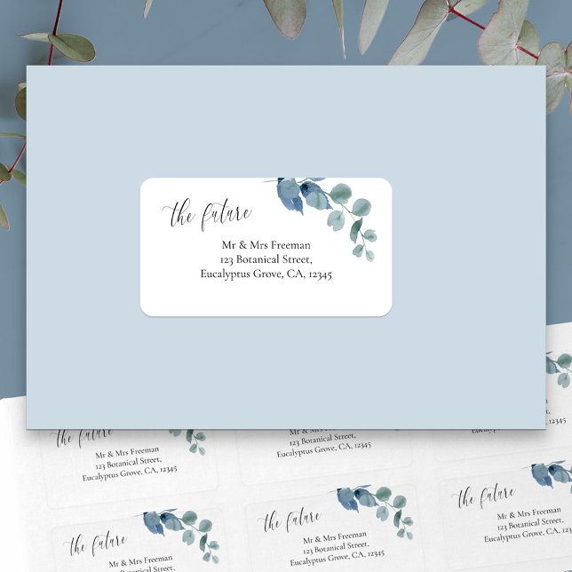 Dusty Eucalyptus future Mr and Mrs Address Label (Eucalyptus address labels for the future Mr and Mrs)