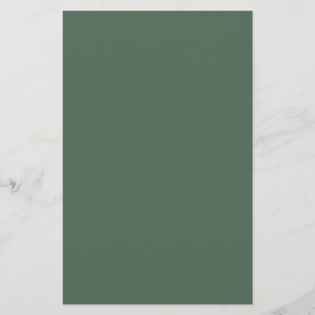 Dusty Eucalyptus Green Solid Color Stationery (Front)