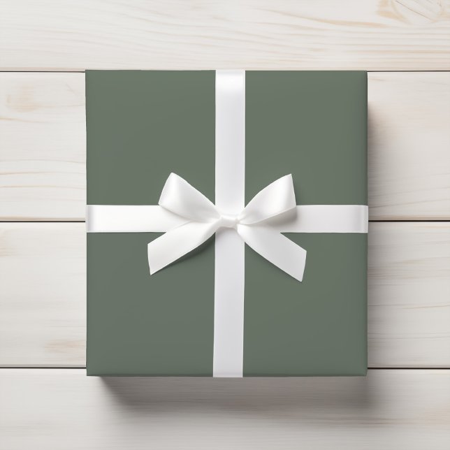 Dusty Eucalyptus Sage Green Solid Color Wrapping Paper (Creator Uploaded)