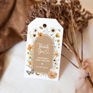 Dusty Fall Wildflower Garden Baby Shower Favors Gift Tags
