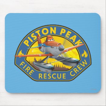 Dusty Fire Rescue Crew Badge Mouse Pad by OtherDisneyBrands at Zazzle