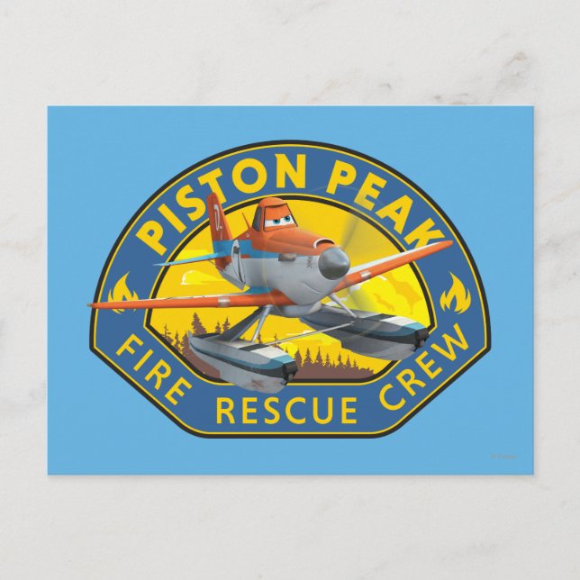 Dusty Fire Rescue Crew Badge Postcard (Front)