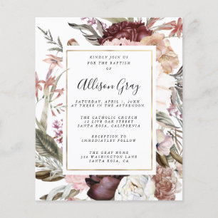 Dusty Floral Baptism Budget Flyer
