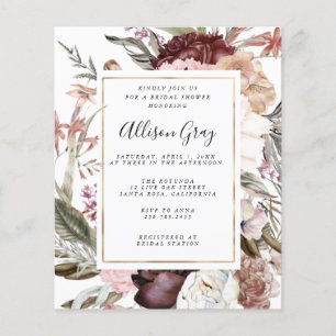 Dusty Floral Bridal Shower Budget Flyer