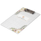 Dusty Floral Gray Wood Teacher Clipboard