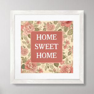 Dusty Floral Muse - Dusty Rose Sage Batik Style Framed Art