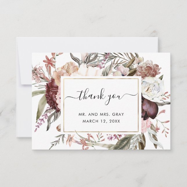 Dusty Floral Thank You Card | Budget Flyer (Front)