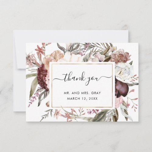 Dusty Floral Thank You Card  Budget Flyer