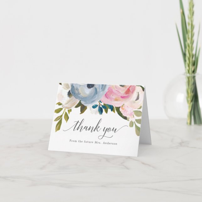 Dusty Floral Thank You Cards (Front)