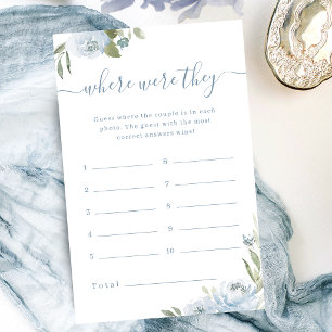 Dusty floral where were they bridal shower game