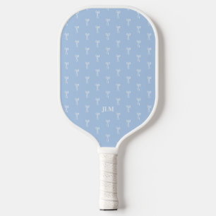 Dusty French Something Blue Classic Coquette Bow Pickleball Paddle
