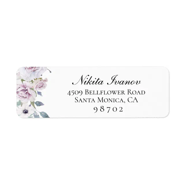Dusty Garden Floral Return Address Label | Zazzle