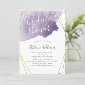 Dusty Gold and Purple ⎥ Bridal Shower Invitation (Standing Front)