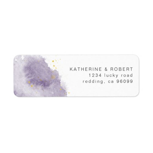 Dusty Gold and Purple Return Address Label