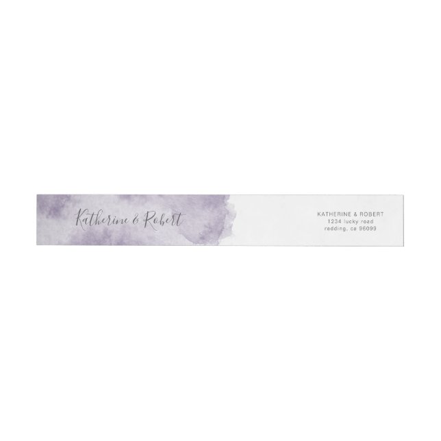 Dusty Gold and Purple Wedding Address Wrap Around Label (Individual)