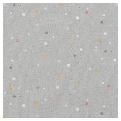 Dusty Gold Gray Muted Hearts n Dots Baby Nursery Fabric