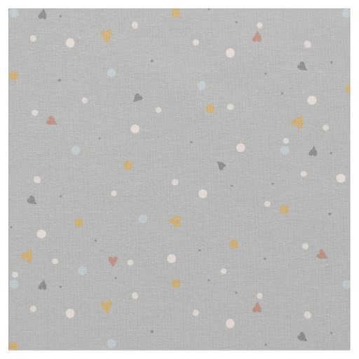 Dusty Gold Gray Muted Hearts n Dots Baby Nursery Fabric