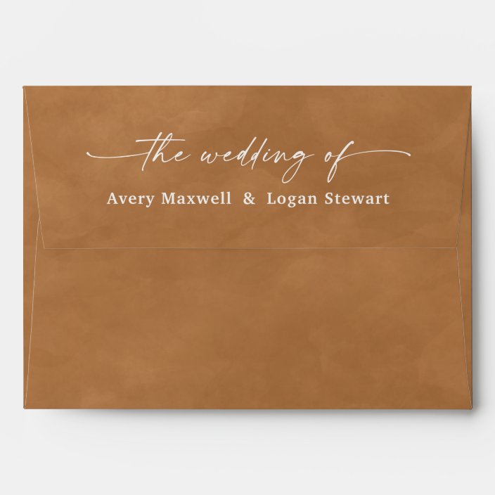 Dusty Gold Watercolor A7 5x7 Wedding Invitation Envelope