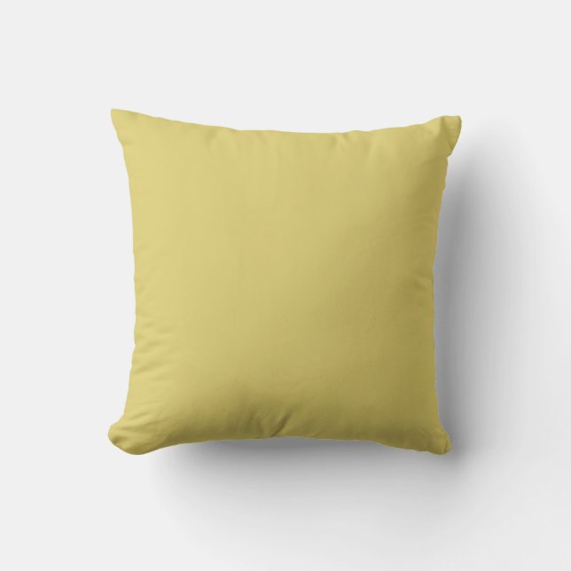 Dusty Golden Yellow Color Throw Pillow (Front)