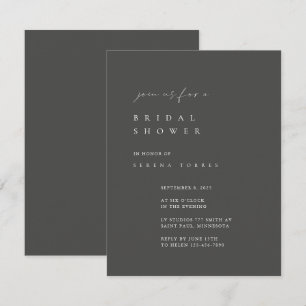 Dusty Gray Minimalist Bridal Shower Invitation